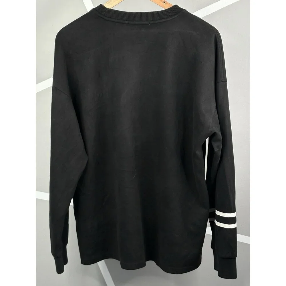 Aelfric Eden Oversized Lettered 74 Sweatshirt Men’s M Black Crewneck Pullover - Picture 3 of 13